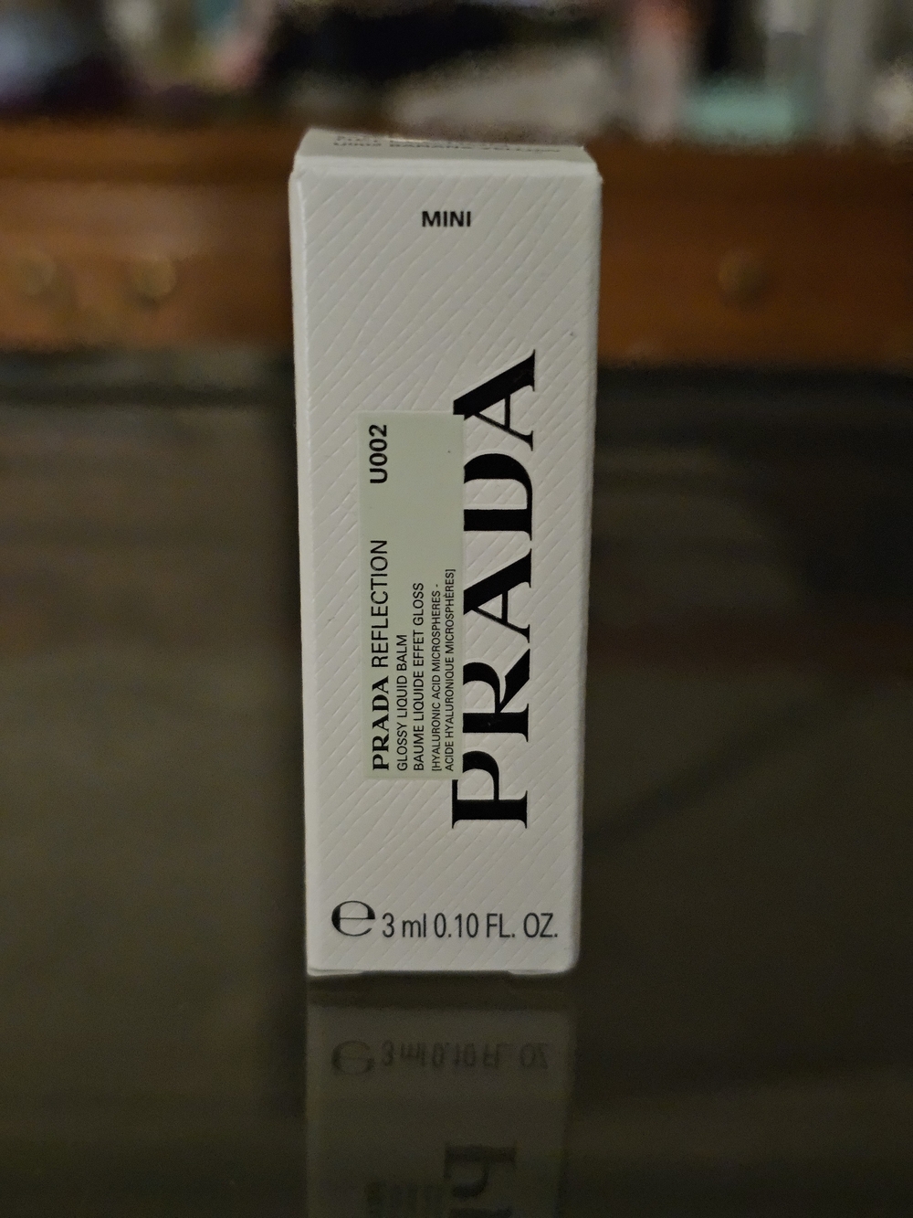 Prada Mini Lip Gloss Box - White with Pale Green Label